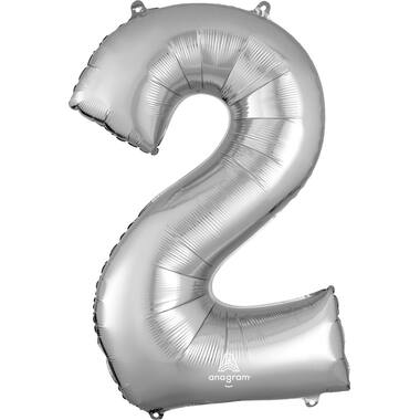 Foil balloon - Number - 2 - Silver - 86 cm